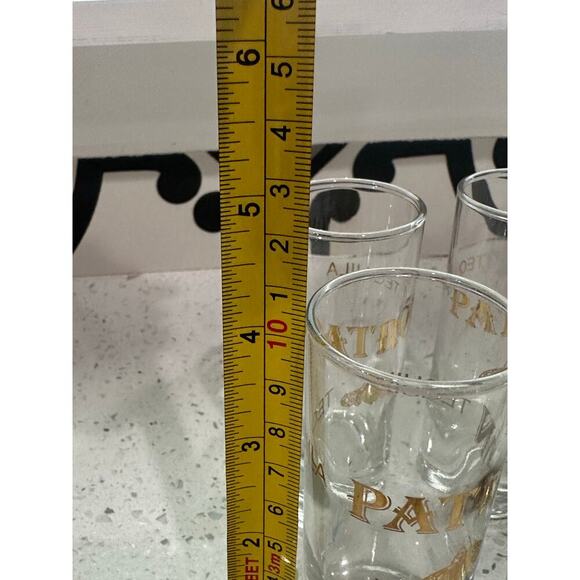 Vintage Set of 4 Patron Gold Tequila Honeybee Logo 4" Double Shot Glass - Picture 4 of 4